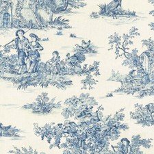 Textiles français Toile de Jouy Fabric (La Grande Vie Rustique) Blue