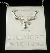 Sterling Silver Dalmore Whisky Decanter Label, Large Heavy Scarce Ltd ED 28/50