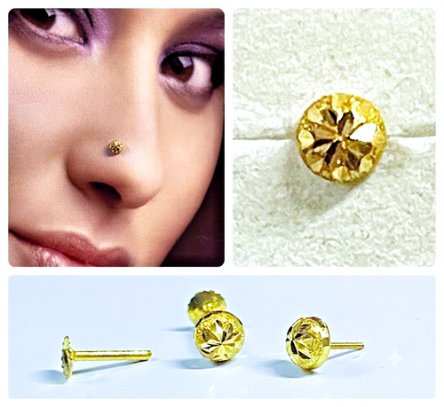 22k diamond laser cut nose - diamond,