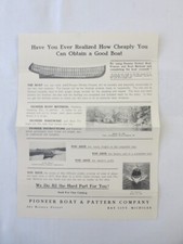 Vintage 1909 Pioneer Boat & Pattern Company Brochure Advertisement 