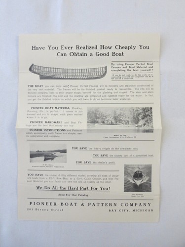 Vintage 1909 pioneer - boat, &