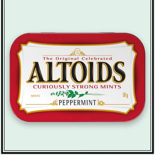 Altoids curiously strong - curiously,