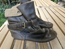 Original WWII Army Pilot Flying Boots Aviator NI96 Flight Leather Fur Size 6 