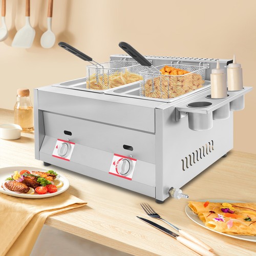 Commercial lpg gas fryer - 2x,