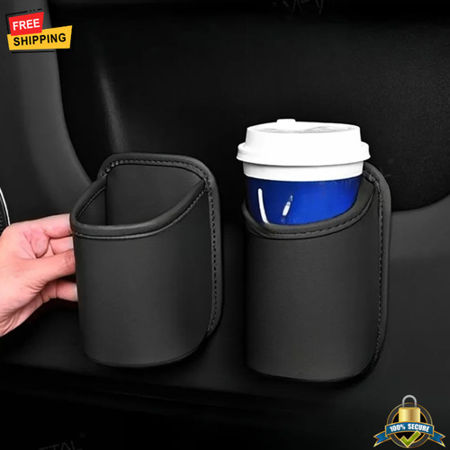 Leather car door cup - door, holder