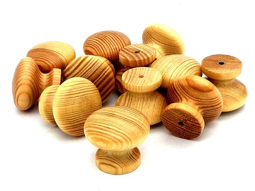 12x pine knobs - 12x, wooden