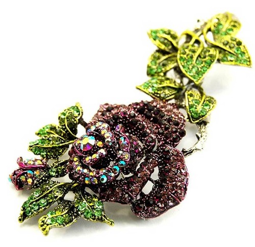 Large purple crystal - large, rose
