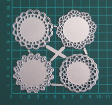 4 Piece Lace Circles Metal