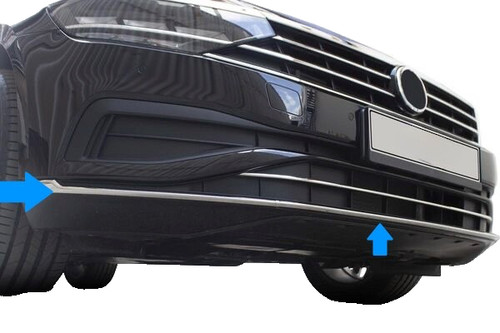 Chrome front bumper molding - front,