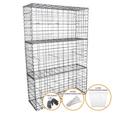 Gabion Baskets Outdoor Cages Stone Wire Mesh Planter / 100 x 50 x 30cm / 3 Pack
