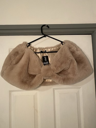Faux fur bow shrug - shrug,