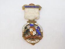 Sterling Silver Gilt & Enamel Masonic Steward Jewel Medal Antique 1924 Art Deco