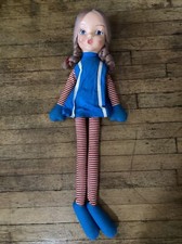Vintage Looby Lou Rag Doll long striped legs 70s 26” Great Condition