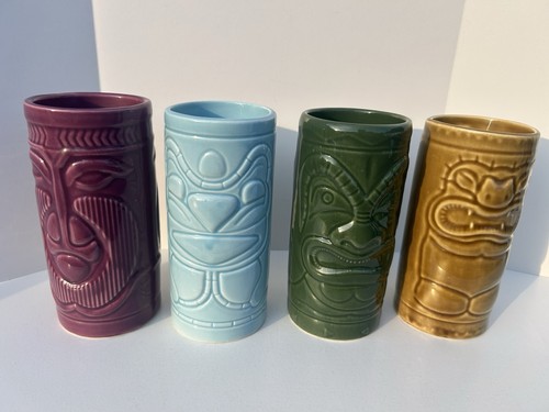Set ceramic tiki mugs - set,