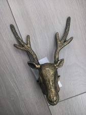 Stag Head Deer Reindeer Metalic Wall Art Hanging Wall mounted Christmas decor Sm