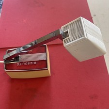 Vintage Microlite Desk Lamp Telescopic Stem Red, Cream And White 1970s Nice Con
