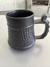 Vintage Prinknash Abbey Black Pottery Tankard Mug 12cm  1970's VGC