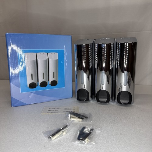 Chrome triple soap dispenser - chrome,