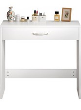Dressing Table 40 * 75cm, 1 Drawer Wooden Small Vanity Table, Small Desk White