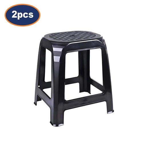 Plastic stools 2pcs - stools, black