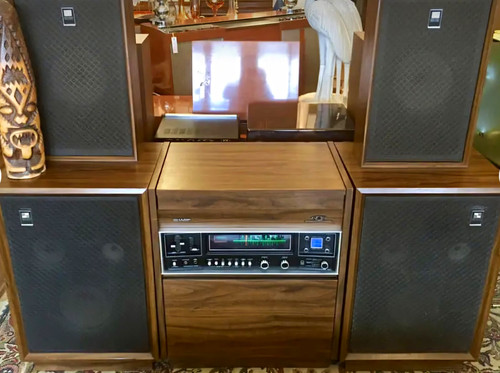 Sharp record player stereo - record,