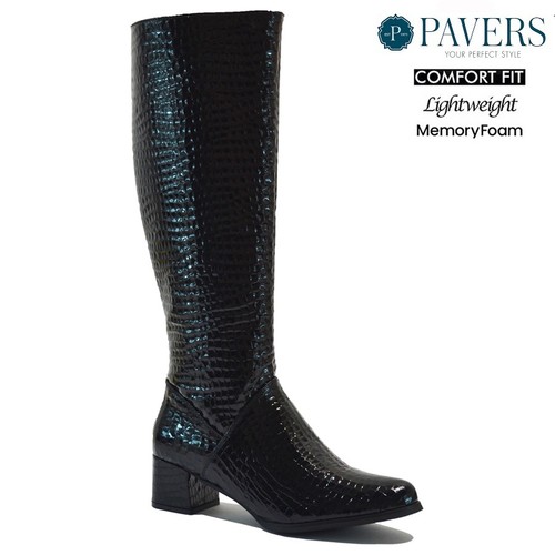 Ladies faux leather croc - leather, zip