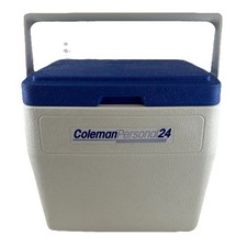 Coleman Personal 24 #5276 White Blue Cooler Cool Box with Spout Vintage Retro
