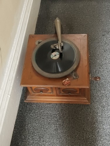 Vintage wind gramophone - wind-up,