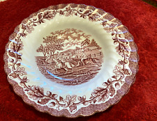 Vintage Myotts Country Life Serving Bowl White/Pink