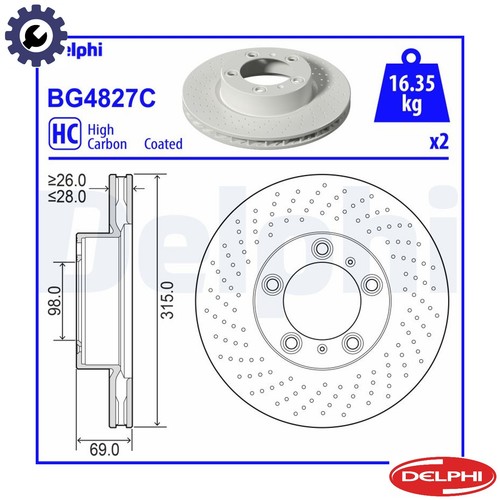 Brake disc bg4827c - 2x, for