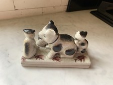 Vintage Antique Style Staffordshire Pottery Cat & Kittens Figure Rare Collectors