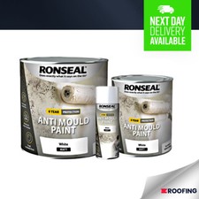 Ronseal 6 Year Anti Mould Paint, White - Matt/Silk - 400ml, 750ml or 2.5L