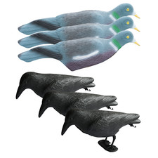 3X DECOY CROW 3X DECOY PIGEON SHELL HALF CASE HUNTING FAKE BIRDS GARDEN PEST