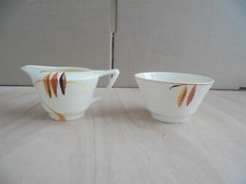 Crown Ducal Art Deco Milk Jug And Sugar Bowl - Pattern Unknown.