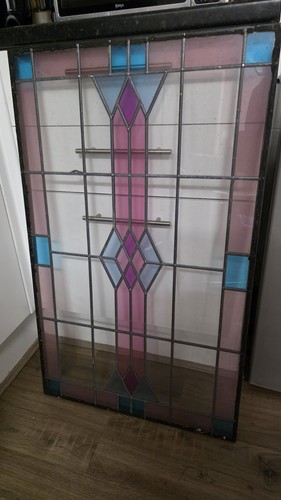 Vintage stained glass - glass, leaded