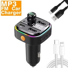 Car Charger Bluetooth 5.0 Wireless FM Transmitter MP3 Player USB PD Fast Adapter