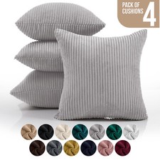 Pack of 4 Stripe Velvet Cushion Covers Throw Decorative 18"x18" Square Cushions