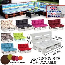 Premium Pallet Cushion Garden Cushions Quilted Seat pad &backrest 60cm deep seat