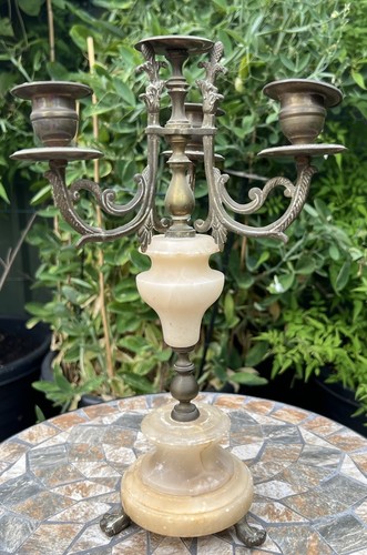Vintage brass alabaster - brass, &