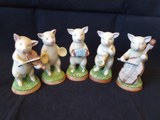 Vintage Milano porcelain pig figurine orchestra, 5 figurines