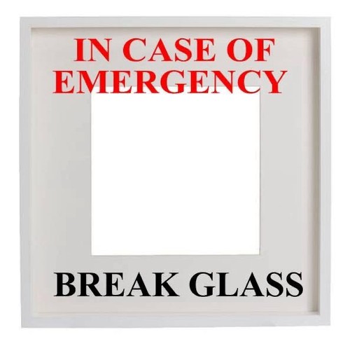Emergency break glass - emergency, vinyl