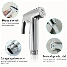 Chrome Muslim Shower Head Bidet Shattaf Douche Spray Gun Tap Toilet Hygienic