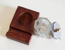 Ink Bottles Container Wood Base For English Calligraphy Script Oblique Dip Pen