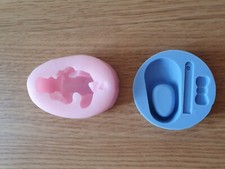 Cake decorating silicone mould's, 3D baby sleeping baby & baby shoe