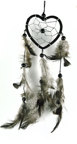 Dream catcher black heart 6cm - dream,