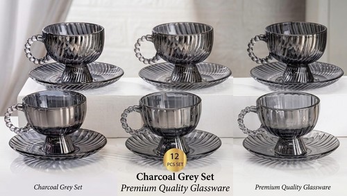 12pc glass tea cup - cup, and