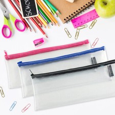 Clear Exam Large See Through Transparent Pencil Case - 31cm x 12cm 