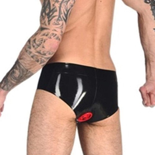 Latex rubber male shorts - latex,