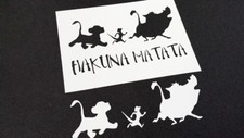 The Lion King style text HAKUNA MATATA Airbrush Stencils Simba Timon Pumba Paint