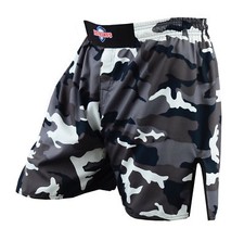 Fisticuffs Camo Grey MMA Boxing Fight Grappling Kick Cage Fighting Short Shorts